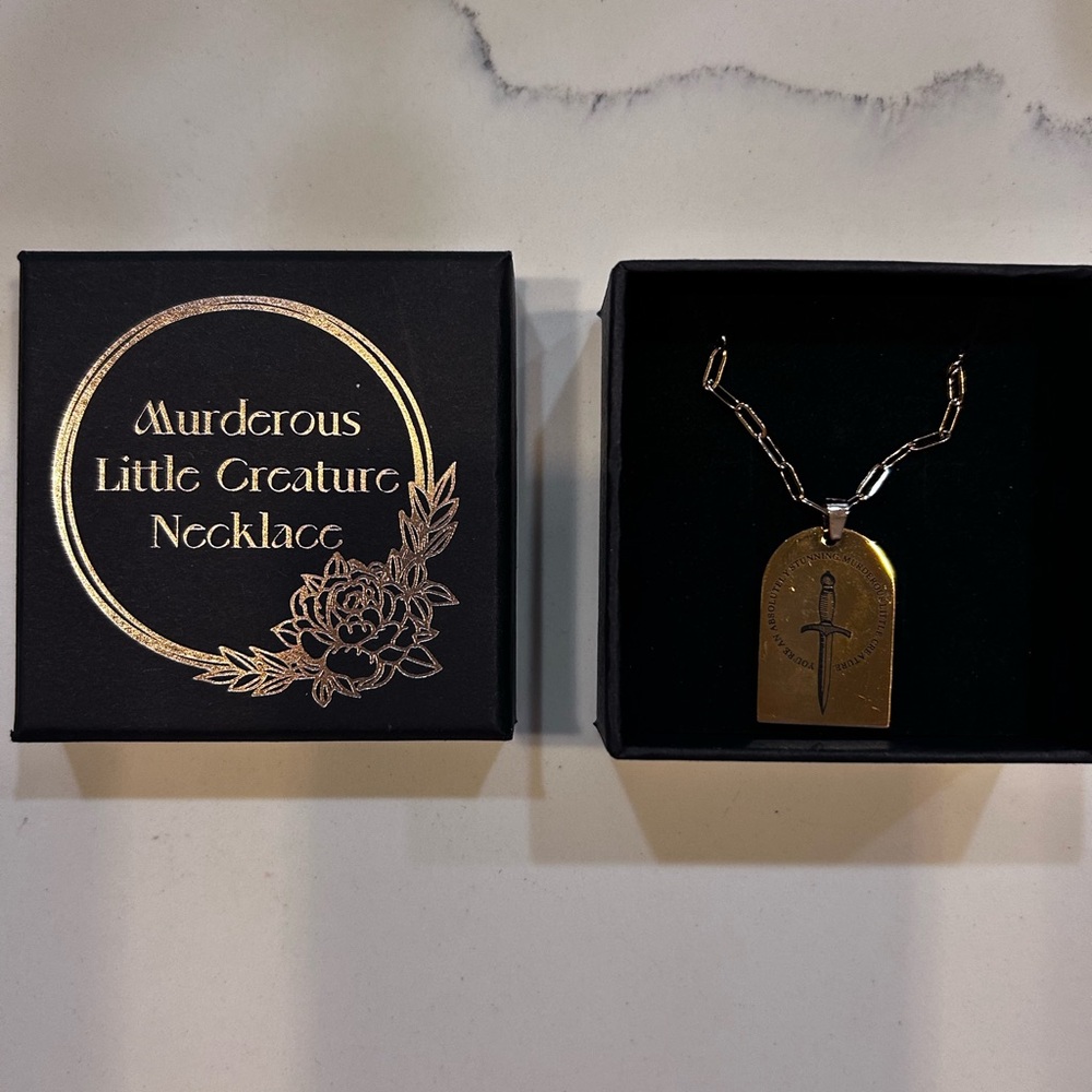‘Blood and Ash’ Inspired Gold Sword Pendant Necklace